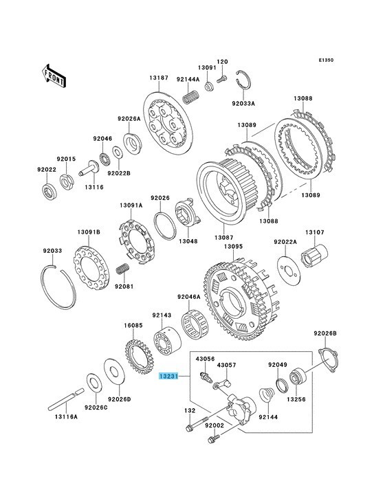 KAWASAKI NINJA ZX-11 ZX1100 1990-2001 Genuine Clutch Release Assy