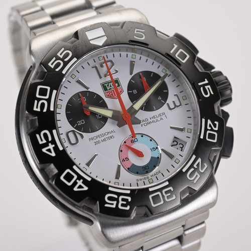 TAG Heuer Formula 1 Chronograph CAC1111 White Dial 41mm Men's Watch +BOX - Picture 4 of 12
