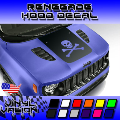 Jolly Roger Hood Stripe Vinyl Decal Sticker for Jeep Renegade 2015 - 2024