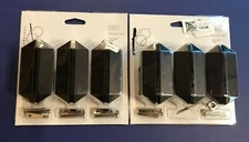 (2) Project 62 3-Pack Hexagonal Galaxy Shield Hook Sets Flat Black 6 Hooks Total