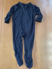 Kyte Baby EUC Solid Black Knit Dual Zip Bamboo Footie-0-3Mos