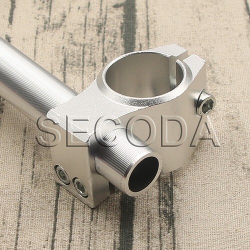 7/8'' Adjustable CNC Clip On Handlebars Fork Tube 280mm Silver Bar Motorcycle - Picture 5 of 6