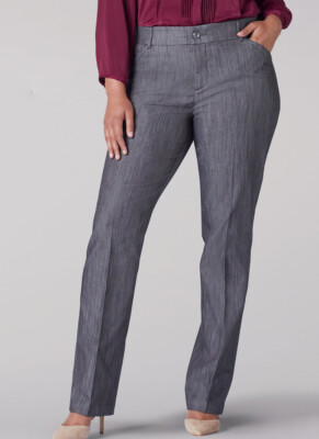 Lee Pants Women's Flex Motion Straight Leg, Carbon Rinse Plus Size - Main Image