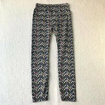 West Loop Super Soft Printed Leggings Black Geometric Size L/XL (10 - 16) Butter