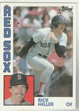 FREE SHIPPING-MINT-1984 Topps #344 Rick Miller Red Sox PLUS BONUS CARDS
