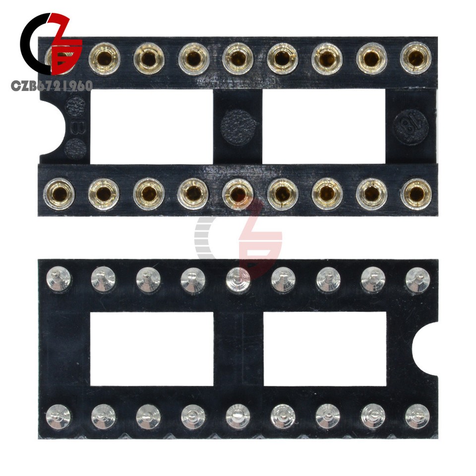10PCS 18Pin DIP SIP Round IC Adaptor Sockets Solder Type Gold Plated ...
