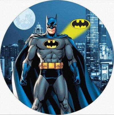 Superhero Essbar Bat Tortenaufleger Torte Freunde Party Zuckermasse + TEXT