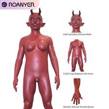 Roanyer Red Silicone Lilith Succubus Bodysuit Costumes for CD Halloween Cosplay
