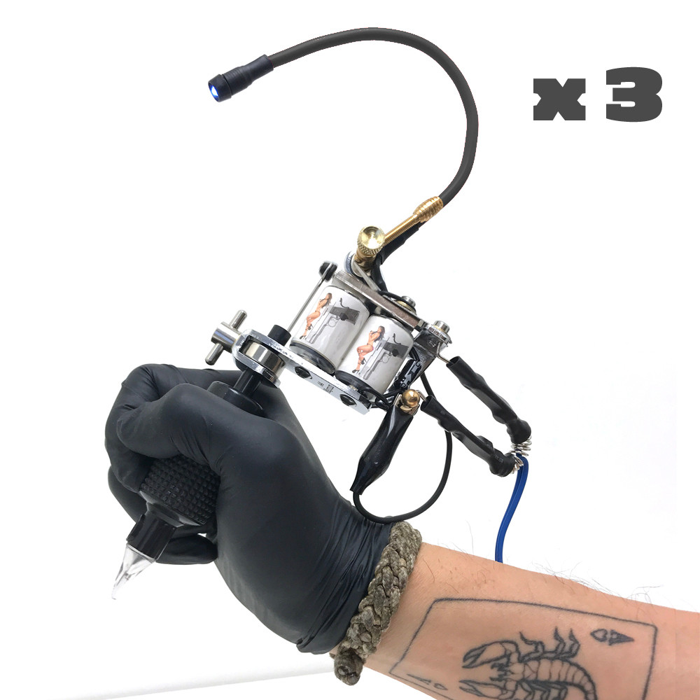 Tattoo Machine Light Flexible White LED Light Adjustable Gun 3 pcs