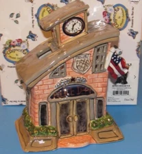 Blue Sky Clayworks Police Department Candle House w/ Jail Heather Goldminc HTF