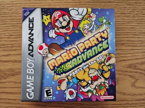 Mario Party Advance (GBA, 2005) NM Box CIB mit Brettspiel Poster RAR
