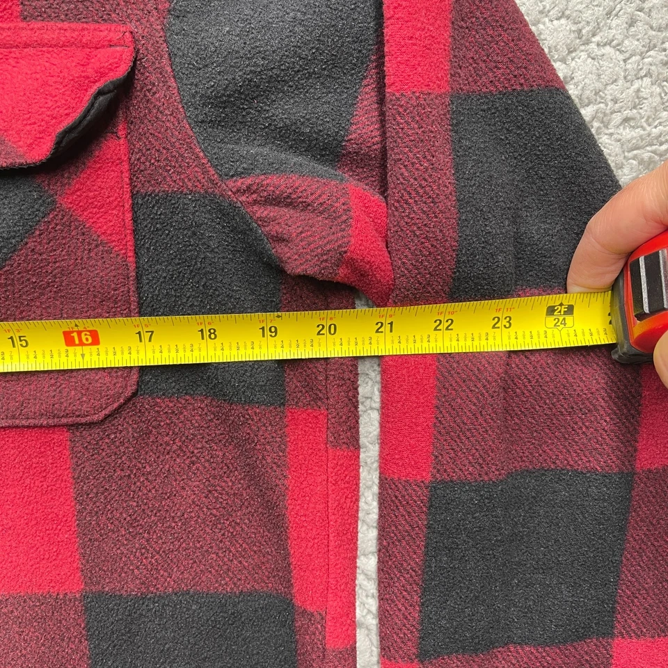 Camisa Wrangler Para Hombres Pequeña Roja Negra Franela Búfalo Cazadora Vellón De Colección Foto 4 de 4