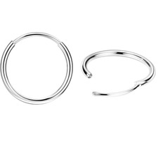 925 Solid Sterling Silver Hoop Earrings -Endless Hoop Earrings 12MM