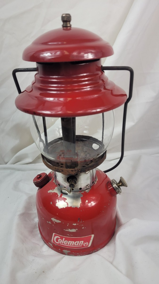 Coleman Lantern Model 200 Red Made in Canada 7-65 July 1965 lamp