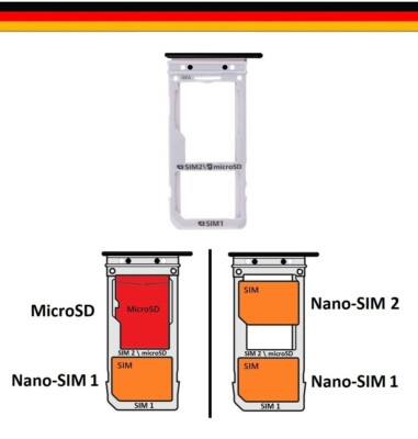   Für Samsung Galaxy S8 G950F S8 Plus G955F DUAL SIM Karten Halter DUOS Schwarz
