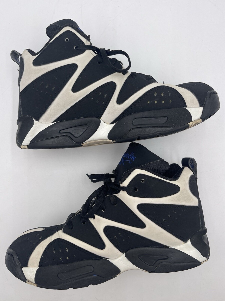 Reebok Mens Kamikaze 1 Mid Black White Blue V61797 Basketball