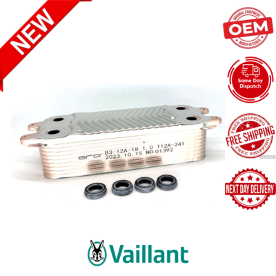 VAILLANT ECOTEC PLUS 824 831 837 PLATE HEAT EXCHANGER 18 PLATES