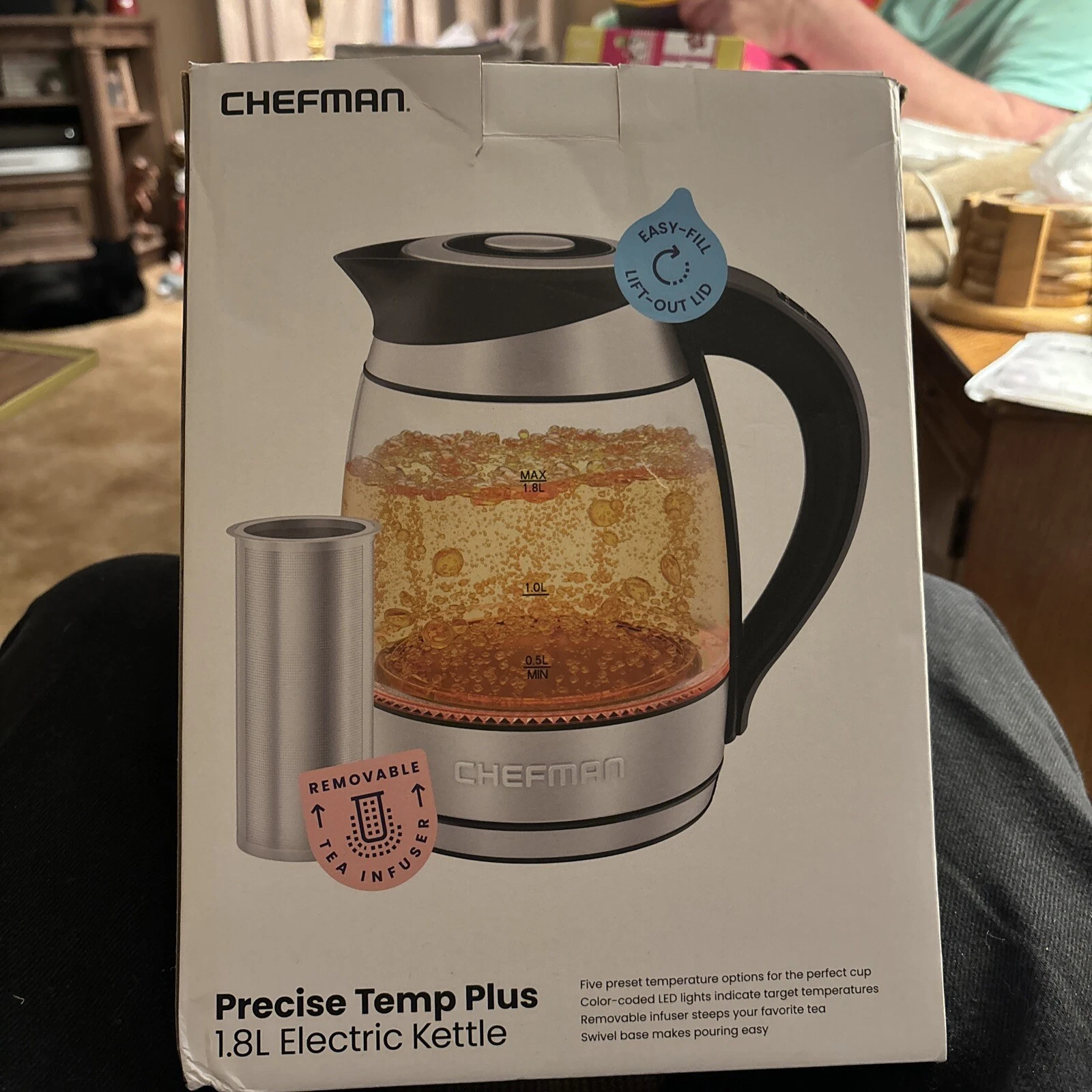 Chefman 1.8L Digital Precision Electric Kettle with Tea Infuser
Opens in a new window or tab