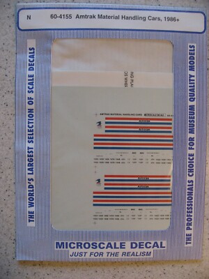Microscale Decal N 60-4155 Amtrak Material handling Cars, 1986+