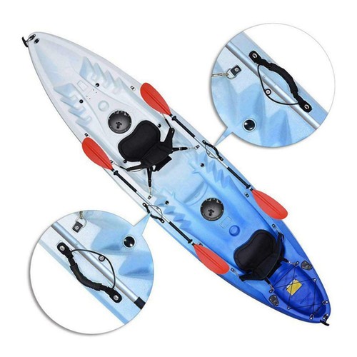 Maniglia di trasporto montaggio laterale barca canoa kayak 2 pezzi con cavo elastico viti accessori - Foto 4 di 10