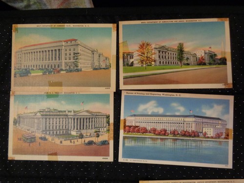 Lote De Colección De 12 Postales De Lino Color Edificios Washington DC Años 1930-40 - Imagen 5 de 9