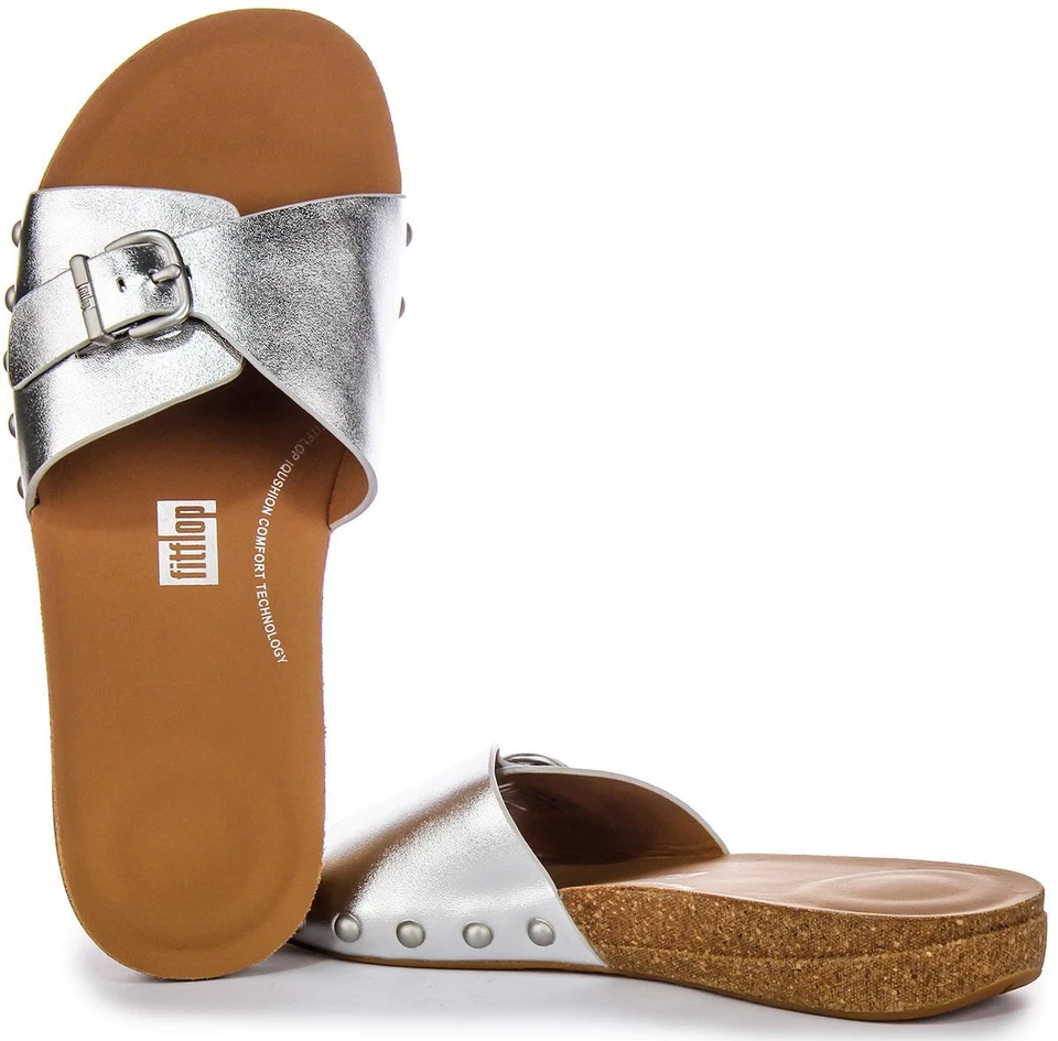 Fitflop Iqushion Ajustable Bukle Metálico Sandalia De Mujer Plata UK 3 - 8 - Imagen 4 de 4