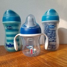 Chicco Sippy Cups 4-Oz Transition Cup x1, 9-Oz Insulated Rim Cups x2 BPA Free