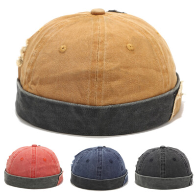 Herren Seemannsmütze Cap ohne Schirm Mütze Dockercap Trucker Biker Hut