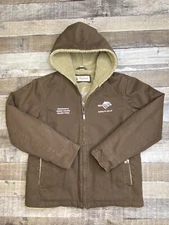 Dri Duck Womens M Brown Canvas Work Jacket Sherpa Fleece Lined Sandstone Hood