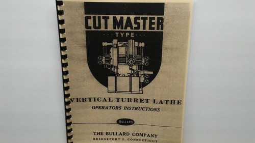 Bullard Cutmaster Typ Vertikale Revolver Drehmaschine Bedienungsanleitung " - Bild 1 von 3