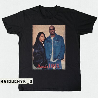 Aaliyah With Dmx Dogg Unisex Black T-shirt S-5XL