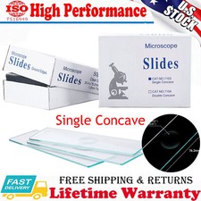 50Pcs Single Concave Glass Microscope Slides 25.4X76.2X1.2mm w/ Grounded Edges