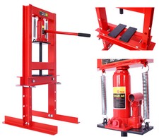 Hydraulic 6 Ton H-frame Garage Floor Adjustable Steel Shop Press Tool W Plates