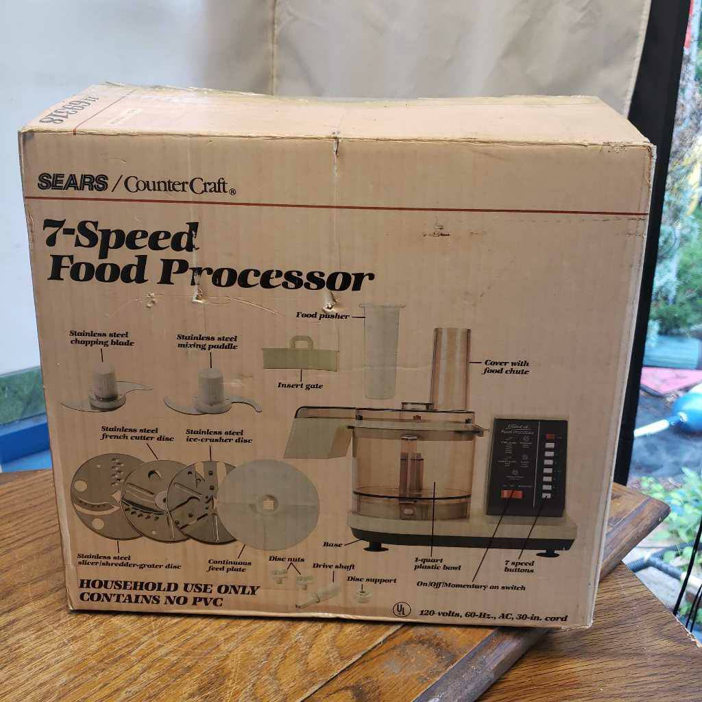 Vintage Sears Counter Craft 1169318 7 Speed Food Processor W