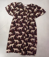 Go Softly Patio Dress Small Leopard Print Loose Flowy Comfortable Feminine Rayon