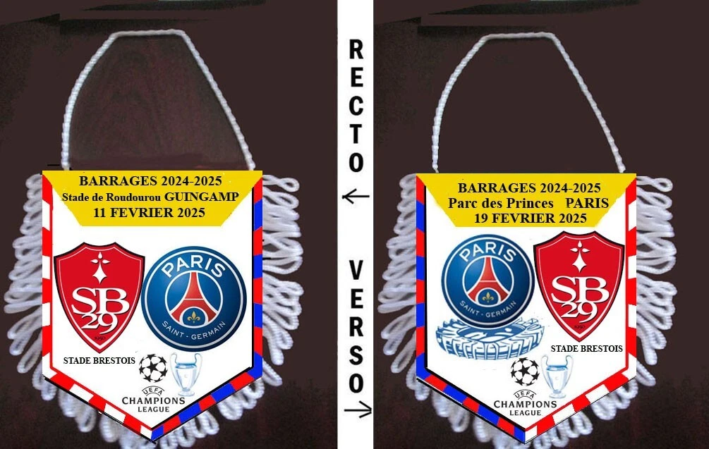Habillement, Souvenirs & Autres - Lot de 2 fanions des Girondins de