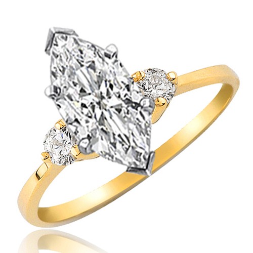 Certificado De GIA Anillo Compromiso Diamante 1 Quilate Corte  Marquesa\u0026Redondo | eBay