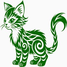 30 Custom Green Abstract Kitten Personalized Address Labels