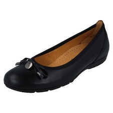 Gabor Ladies Ballet Pump Slip On Shoes With Bow Detail - 54.164