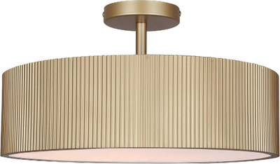 Modern Gold 2-Light Semi-Flush Mount Ceiling Light for Bedroom or Kitchen