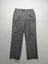 ASOS Women Pant L Gray Geometric Pleated Front High Waist Slash Pocket Trouser