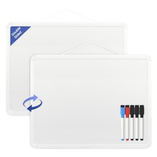 Small White Board for Wall, 11" x 14" Mini Dry Erase Board with Plastic Frame...