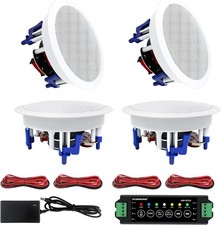 2Pairs Bluetooth In-Wall/Ceiling Speakers 5.25" 600W Flush Mount for Home
