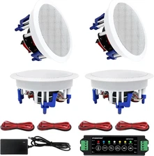 2Pairs Bluetooth In-Wall/Ceiling Speakers 5.25" 600W Flush Mount for Home