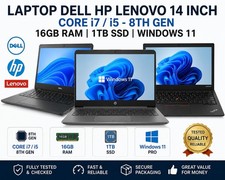 Fast Dell HP Lenovo laptop Core i7/i5-8th GEN , 16GB RAM, 1TB SSD, Windows 11