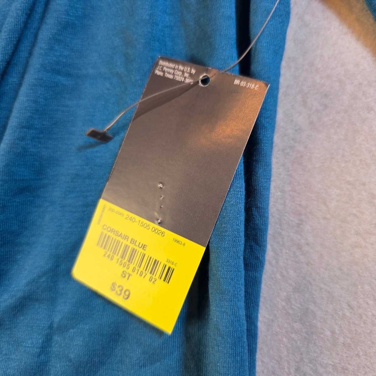 Xersion Studio Corsair Blue Relaxed Fit Long Sleeve Wrap Top Size ST NWT View 2