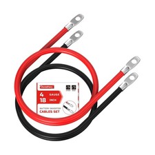4 AWG Battery Cable, 4 AWG 18 Inch Pure Copper Battery Inverter Cables with 3...