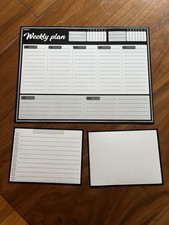 Magnetic Dry Erase Weekly Plan W/ Note Boxes, 3 Piece Set Jjpro