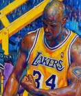 Shaquille O'neal Lakers Grailpop Oil Painting ACEO Print Artist Signed /30 S2#01