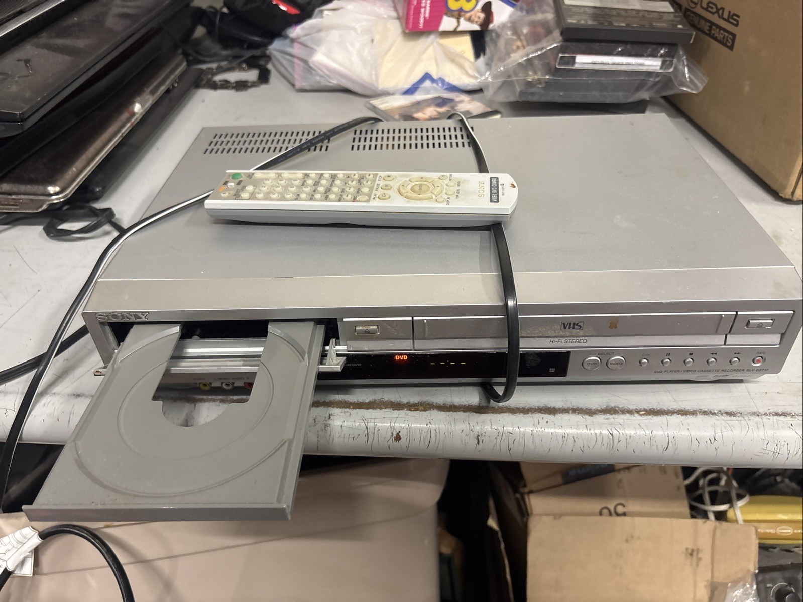 & Video Cassette Recorder Vcr Combo Tested Works